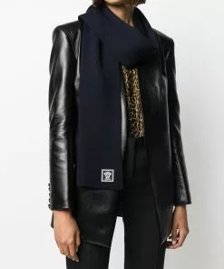 Versace ribbed knit wool scarf