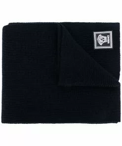 Versace ribbed knit wool scarf