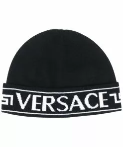 Versace logo wool beanie
