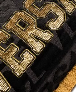 Versace sequinned logo cushion