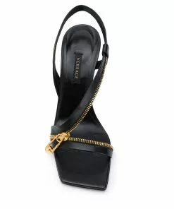 Versace safety pin stiletto sandals