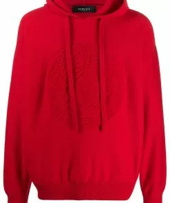 Versace flocked Medusa head hoodie