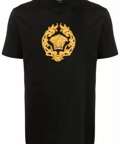 Versace Medusa crest embroidered T-shirt