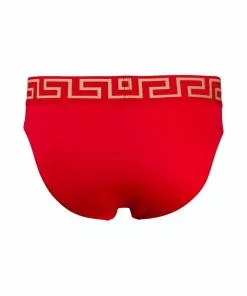 Versace printed two-tone briefs