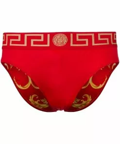 Versace printed two-tone briefs