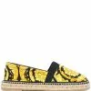 Versace baroque print raffia sole espadrilles