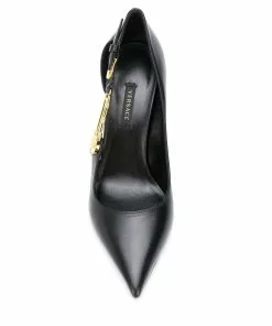 Versace safety-pin pointed leather pumps
