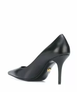 Versace safety-pin pointed leather pumps