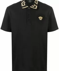 Versace Greca collar polo shirt