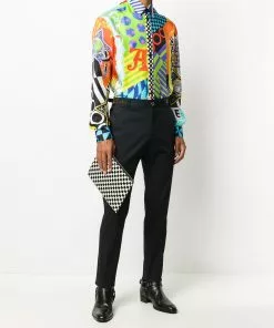 Versace logo tab tailored trousers