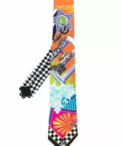 Versace abstract print silk tie