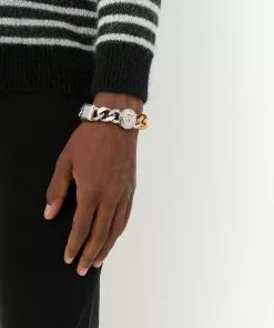 Versace two-tone link motif bracelet