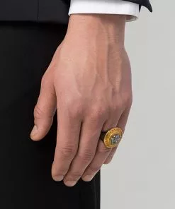 Versace Medusa head two-tone ring