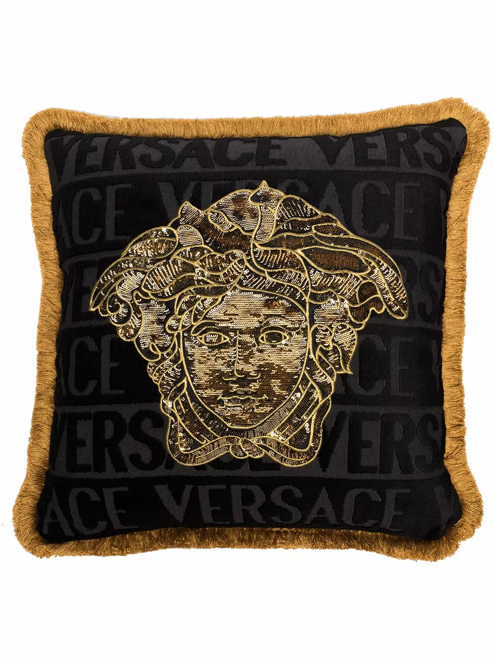 Versace Medusa sequined cushion 3 Versace Medusa sequined cushion