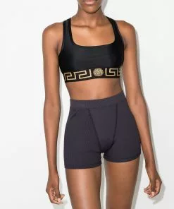 Versace Greek key logo sports bra