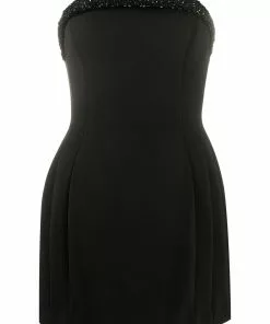 Versace crystal-embellished silk dress