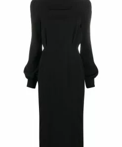 Versace fit-and-flare keyhole slit dress