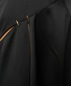 Versace slash detail satin midi skirt