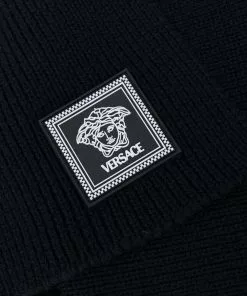 Versace logo-patch scarf
