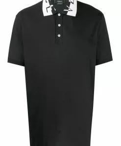 Versace jacquard logo collar polo shirt