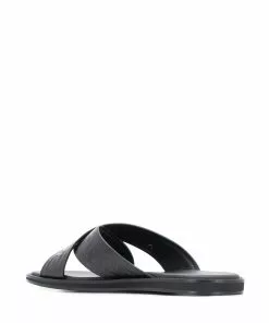 Versace embossed Greca crossover strap sandals