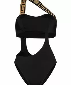 Versace cut-out Grecca detail swimsuit