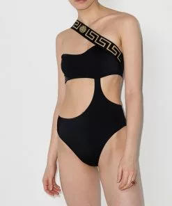 Versace cut-out Grecca detail swimsuit
