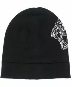 Versace Medusa motif knitted beanie