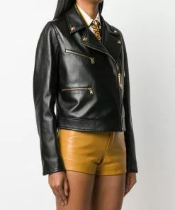 Versace leather biker jacket