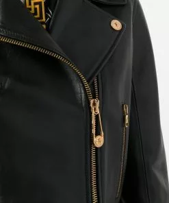 Versace leather biker jacket