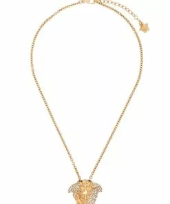 Versace crystal-embellished Medusa necklace