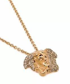 Versace crystal-embellished Medusa necklace