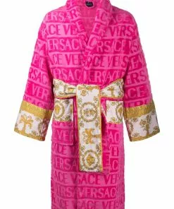 Versace Barocco-panel logo devoré robe