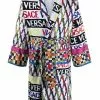 Versace Striped logo print robe 1 Versace striped logo-print robe