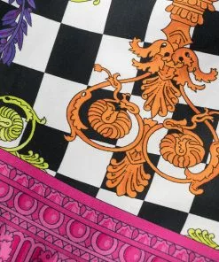 Versace striped logo-print robe