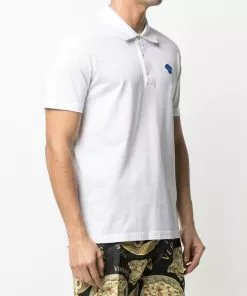 Versace logo-patch polo shirt