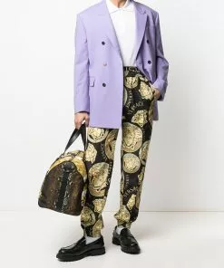 Versace logo-patch polo shirt