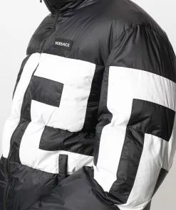 Versace Greca key print padded jacket