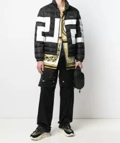 Versace greek-key print padded jacket