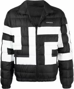 Versace greek-key print padded jacket
