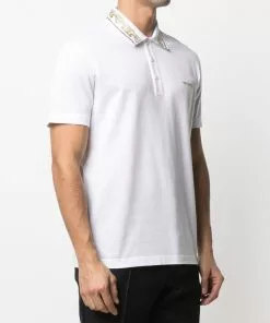 Versace rhinestone-embellished logo polo shirt