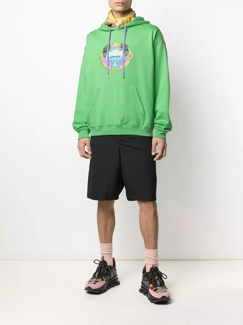 Versace Graphic print drawstring hoodie 4 Versace graphic-print drawstring hoodie