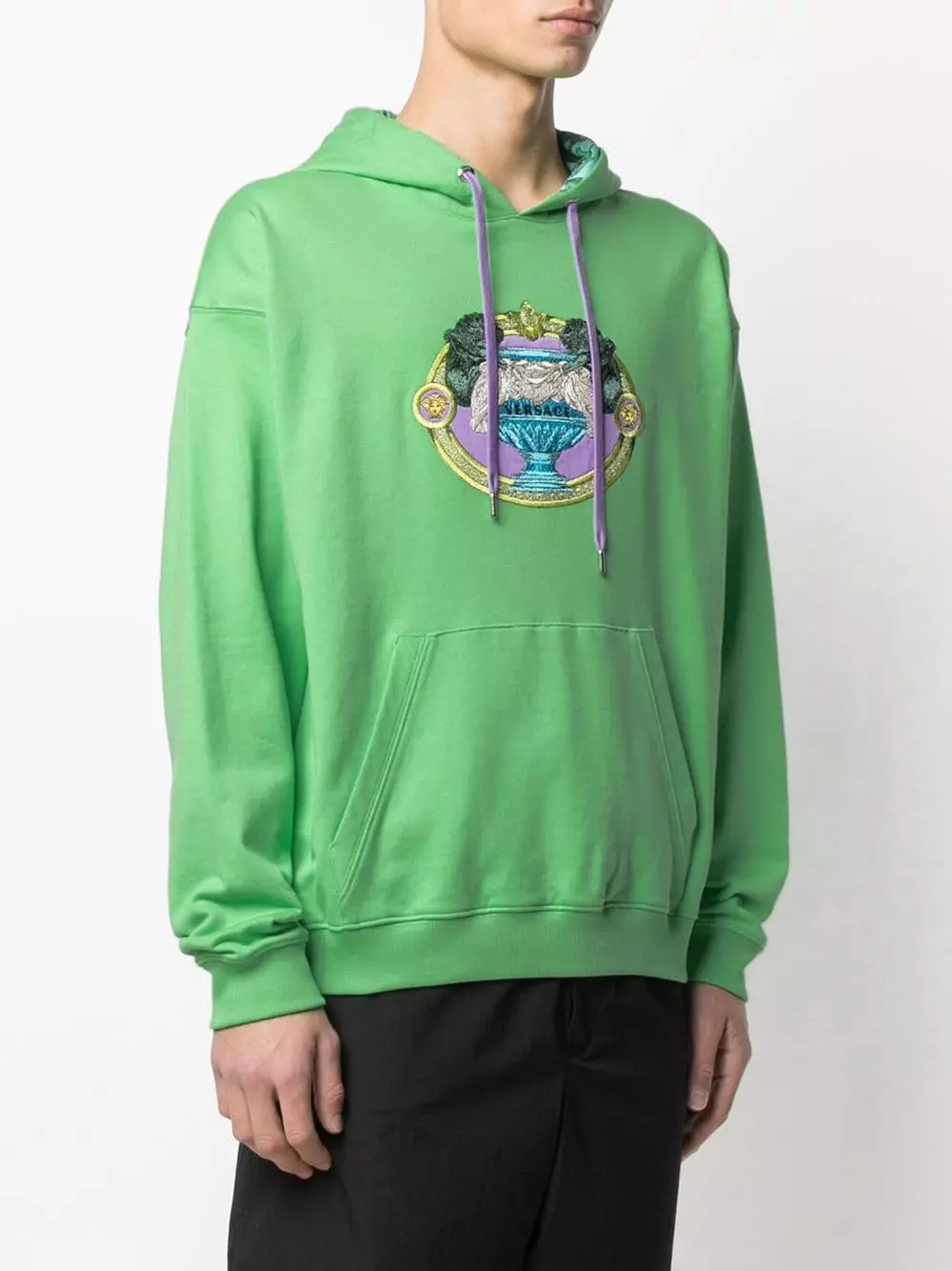 Versace Graphic print drawstring hoodie 5 Versace graphic-print drawstring hoodie