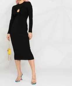 Versace cut-out long-sleeve midi dress