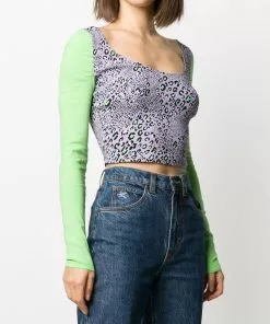 Versace leopard print crop top