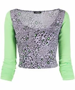 Versace leopard print crop top
