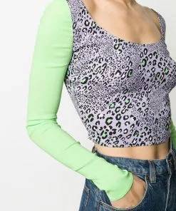 Versace leopard print crop top