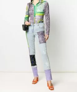 Versace Barocco Patchwork print satin shirt