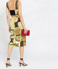 Versace printed lace-detail bralette