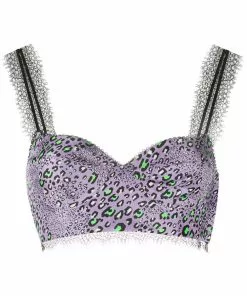 Versace leopard print bralette top